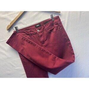 Kensie Knockout Skinny Jeans Maroon Red Stretch Mid Rise Womens 6/28